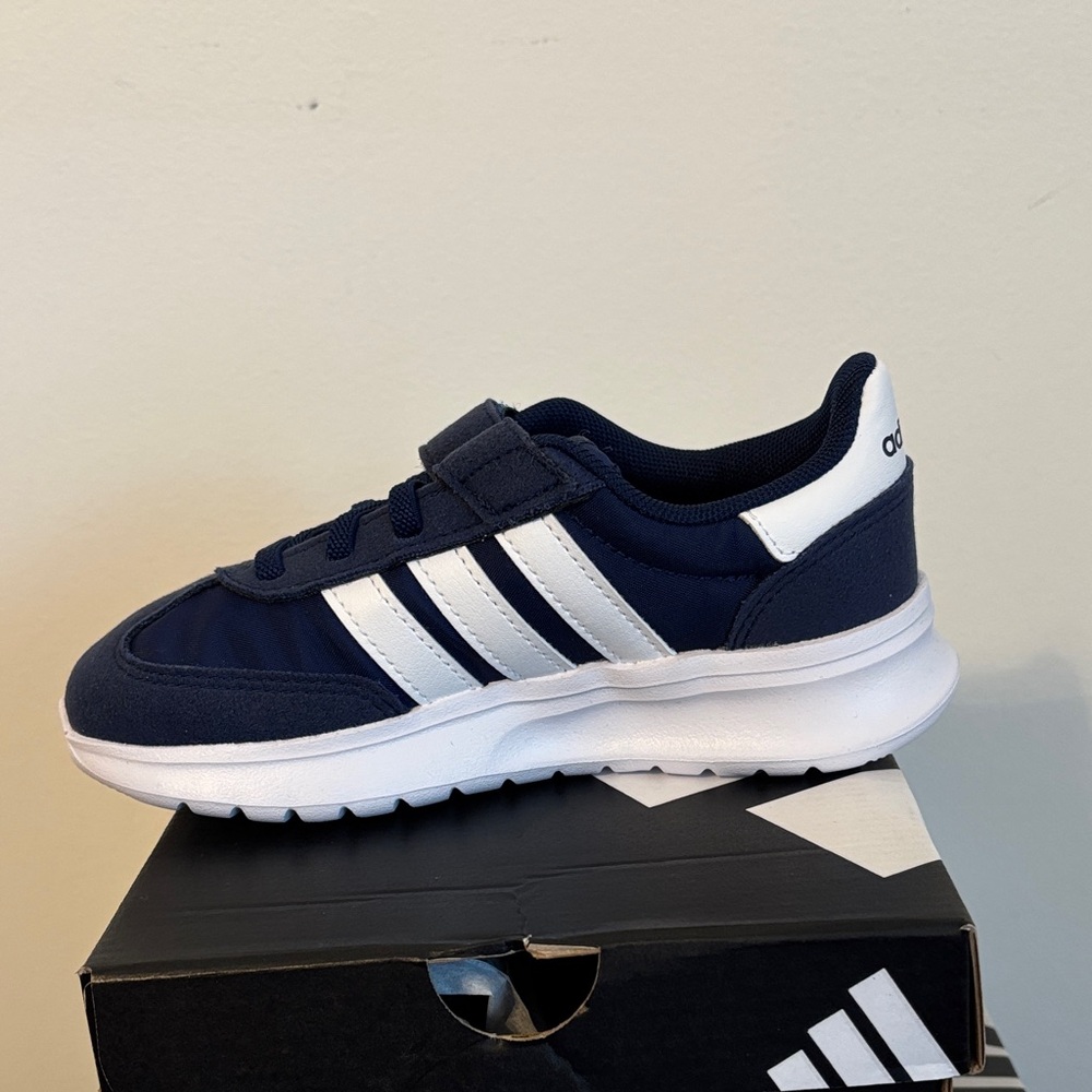 Adidas Kids' Navy and White Sneakers